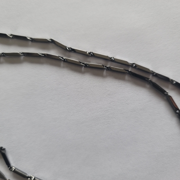 Eddie Borgo black enamel chain 28" long - Picture 3 of 4